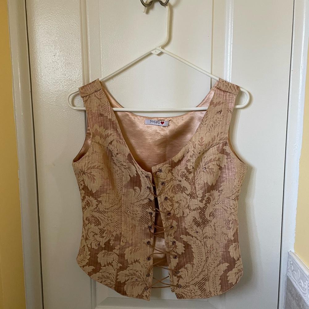 Vintage Silk Brocade Tapestry Corset